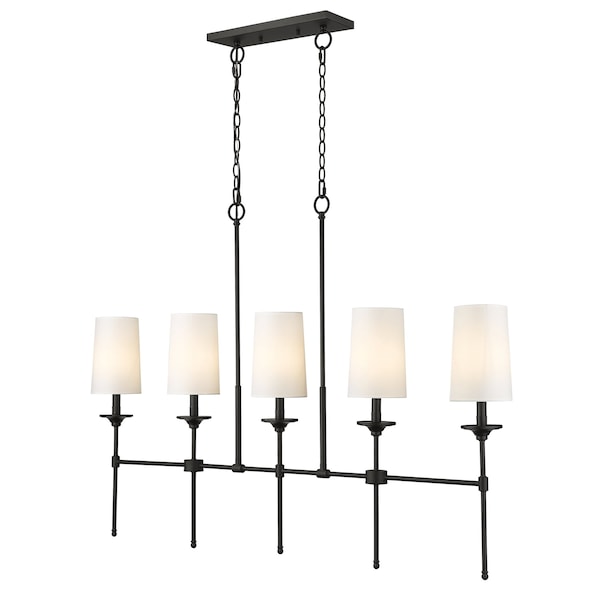 Z-Lite Emily 5 Light Island, Matte Black & Off White 3033-5L-MB - main